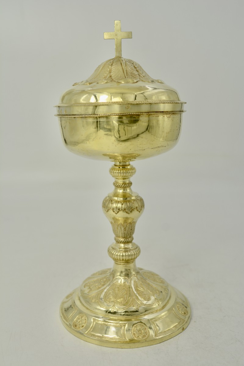 Gilt Silver Ciborium, France Circa 1820, City Of Pau-photo-3