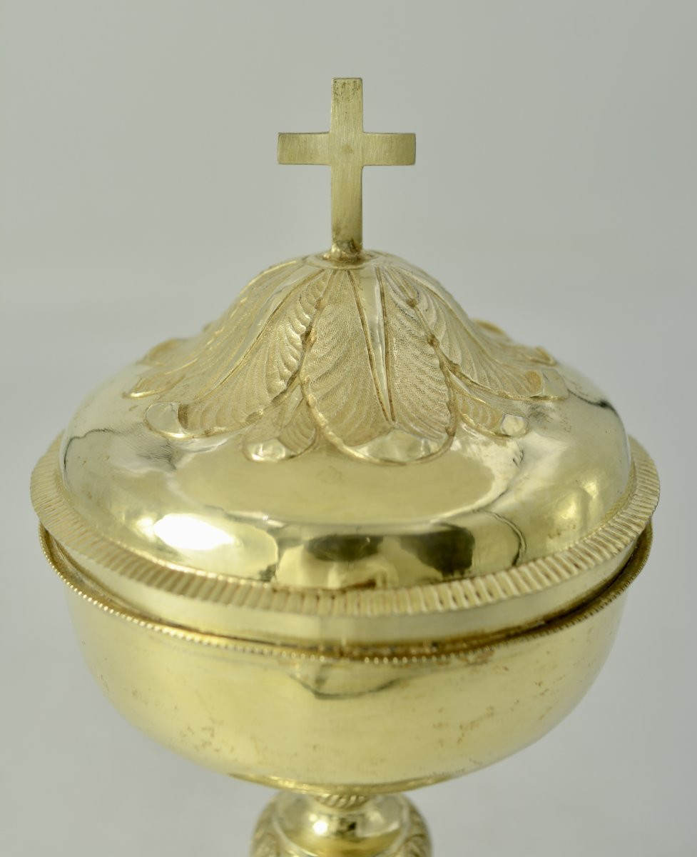 Gilt Silver Ciborium, France Circa 1820, City Of Pau-photo-3