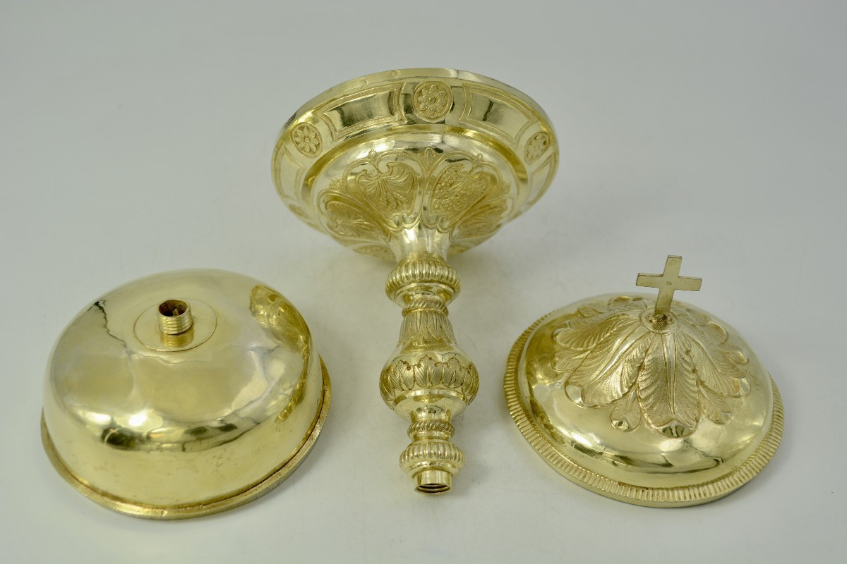 Gilt Silver Ciborium, France Circa 1820, City Of Pau-photo-4