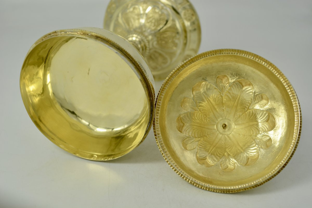 Gilt Silver Ciborium, France Circa 1820, City Of Pau-photo-6