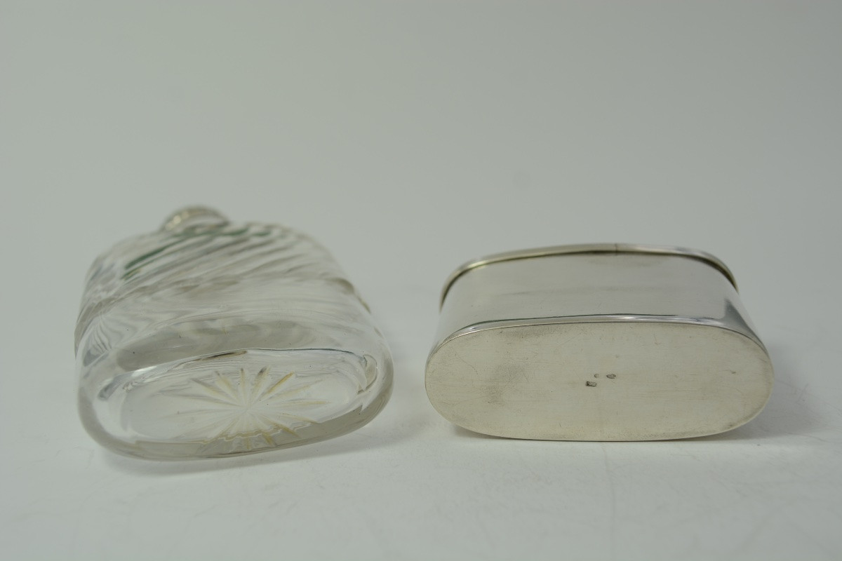 Glass And Silver Flask, Belgium Circa 1900-photo-6