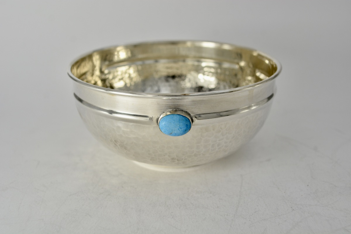 Coupe en argent martelé (Italie, XXe siècle)-photo-2