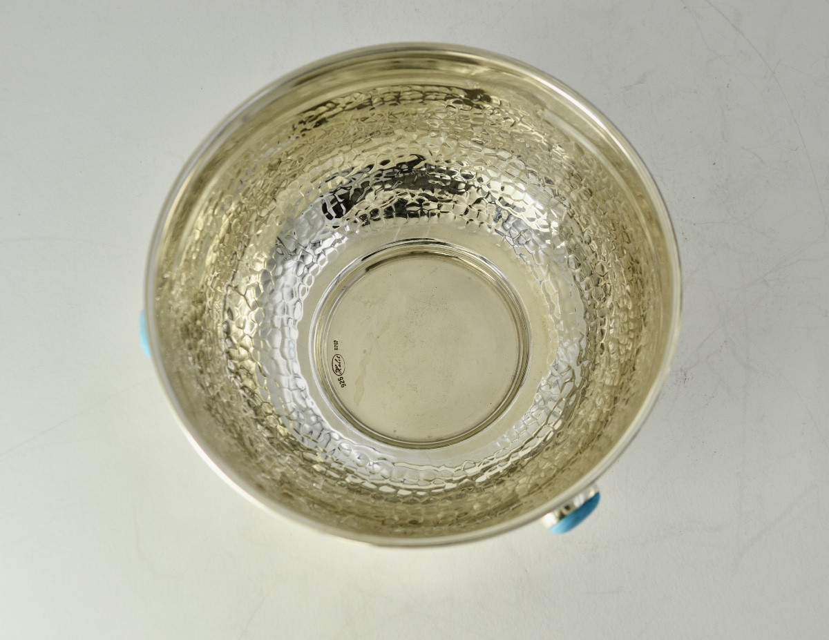 Coupe en argent martelé (Italie, XXe siècle)-photo-5