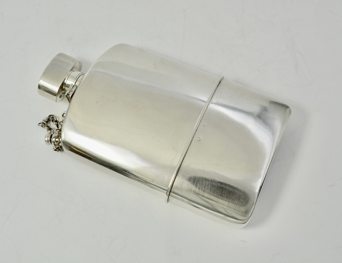 Silver Alcohol Flask, France Circa 1900-photo-4