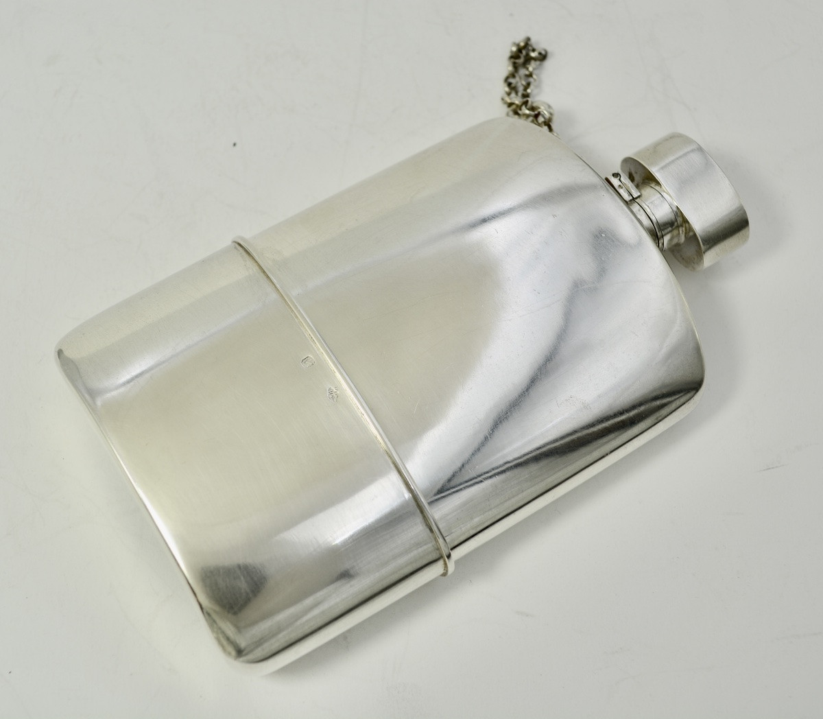 Silver Alcohol Flask, France Circa 1900-photo-1