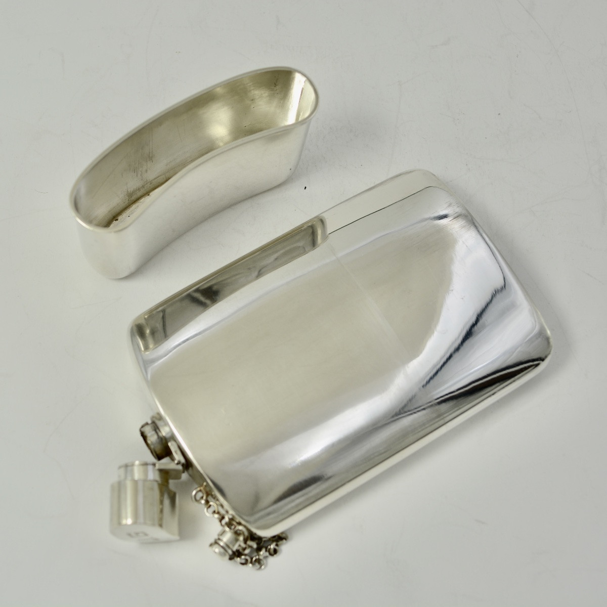 Silver Alcohol Flask, France Circa 1900-photo-3