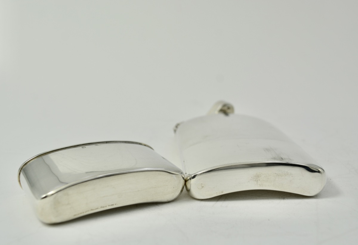 Silver Alcohol Flask, France Circa 1900-photo-5