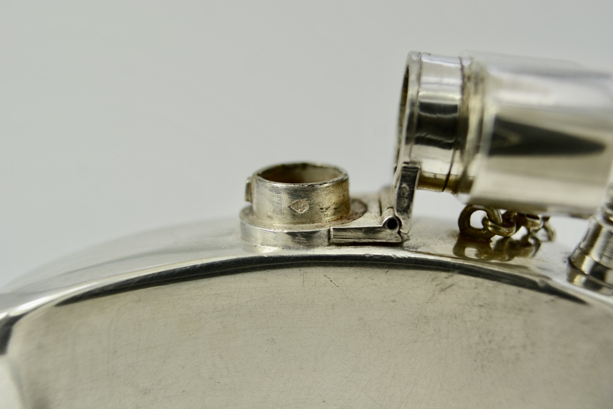 Silver Alcohol Flask, France Circa 1900-photo-7
