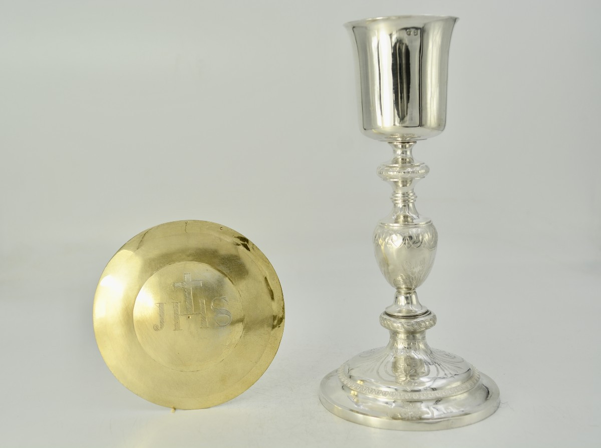 Silver Chalice And Paten, France, Early 19th Century