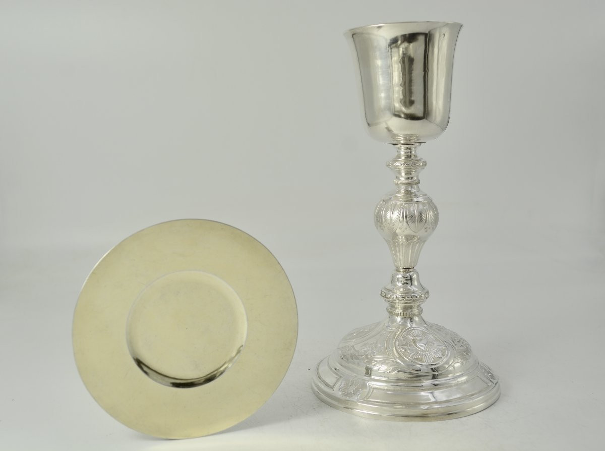 Chalice, Patene Coffre, France Circa 1850-photo-2