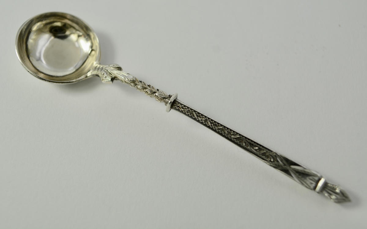 Cuillère à moutard, argent France XIX eme siecle. -photo-3