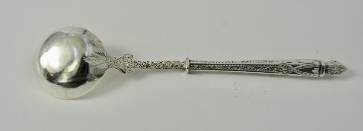 Cuillère à moutard, argent France XIX eme siecle. -photo-8