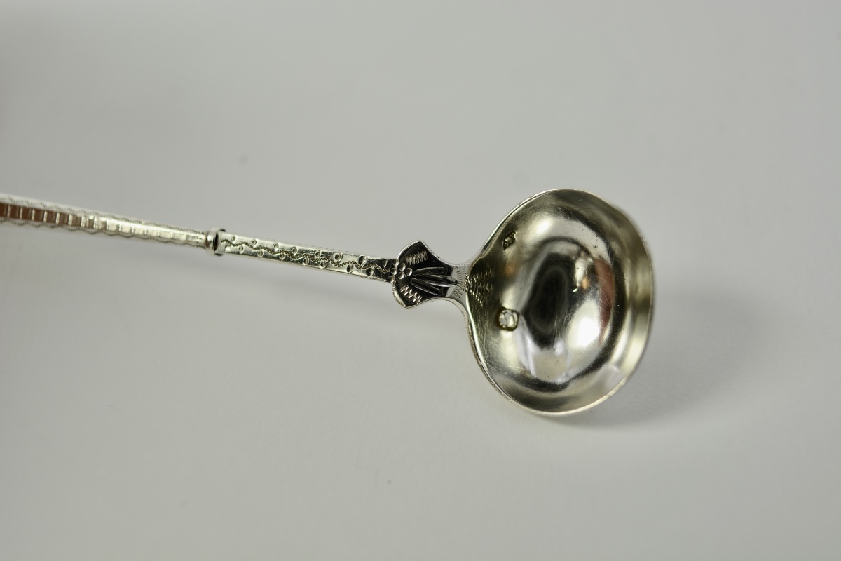 Cuillère à moutard, argent France XIX eme siecle. -photo-2