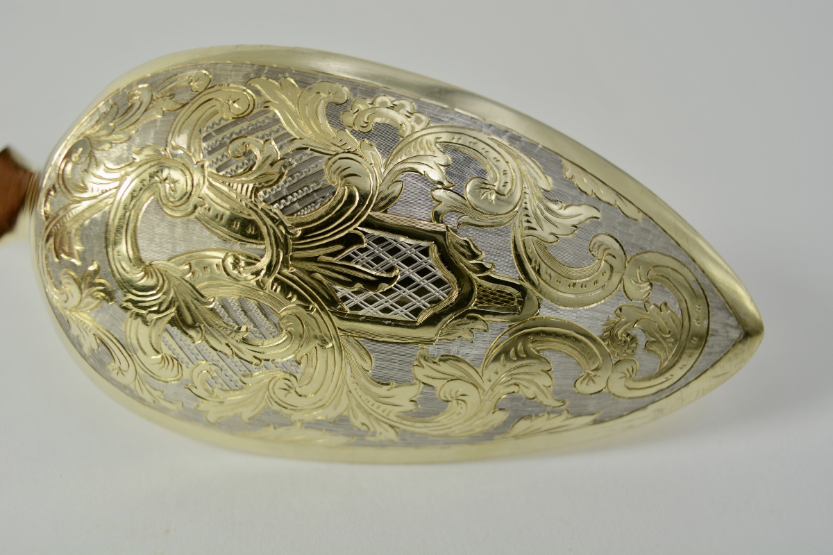 Russie vers 1849. Paire  de cuillères en argent doré. -photo-5