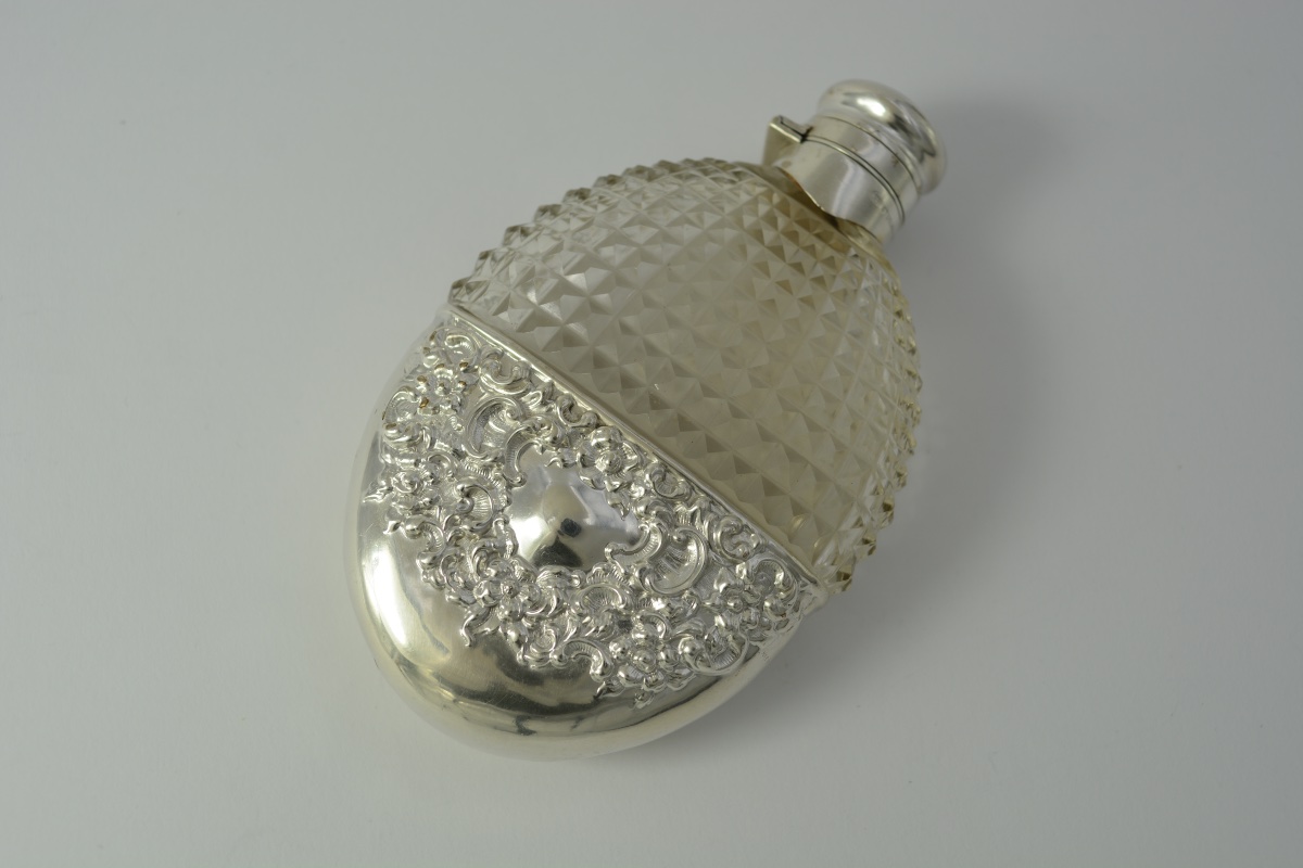 Silver Spirit Flask, North America, Circa 1900-photo-2