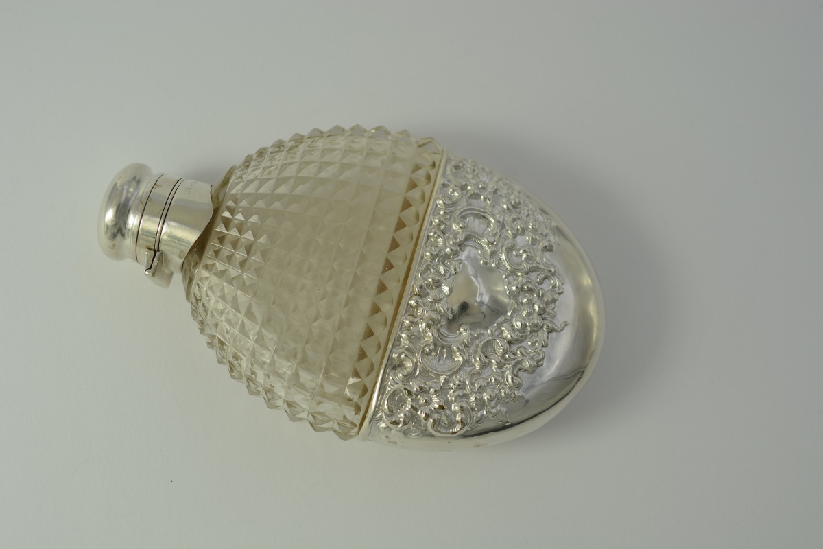 Silver Spirit Flask, North America, Circa 1900