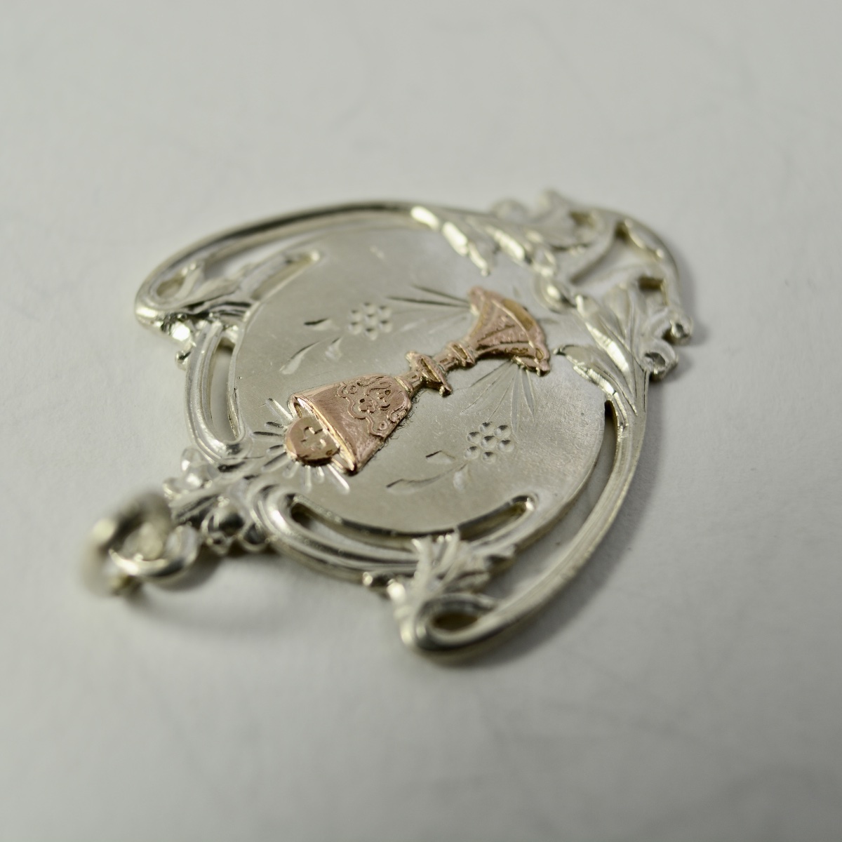 Pendentif catholique en argent , France vers 1900-photo-4