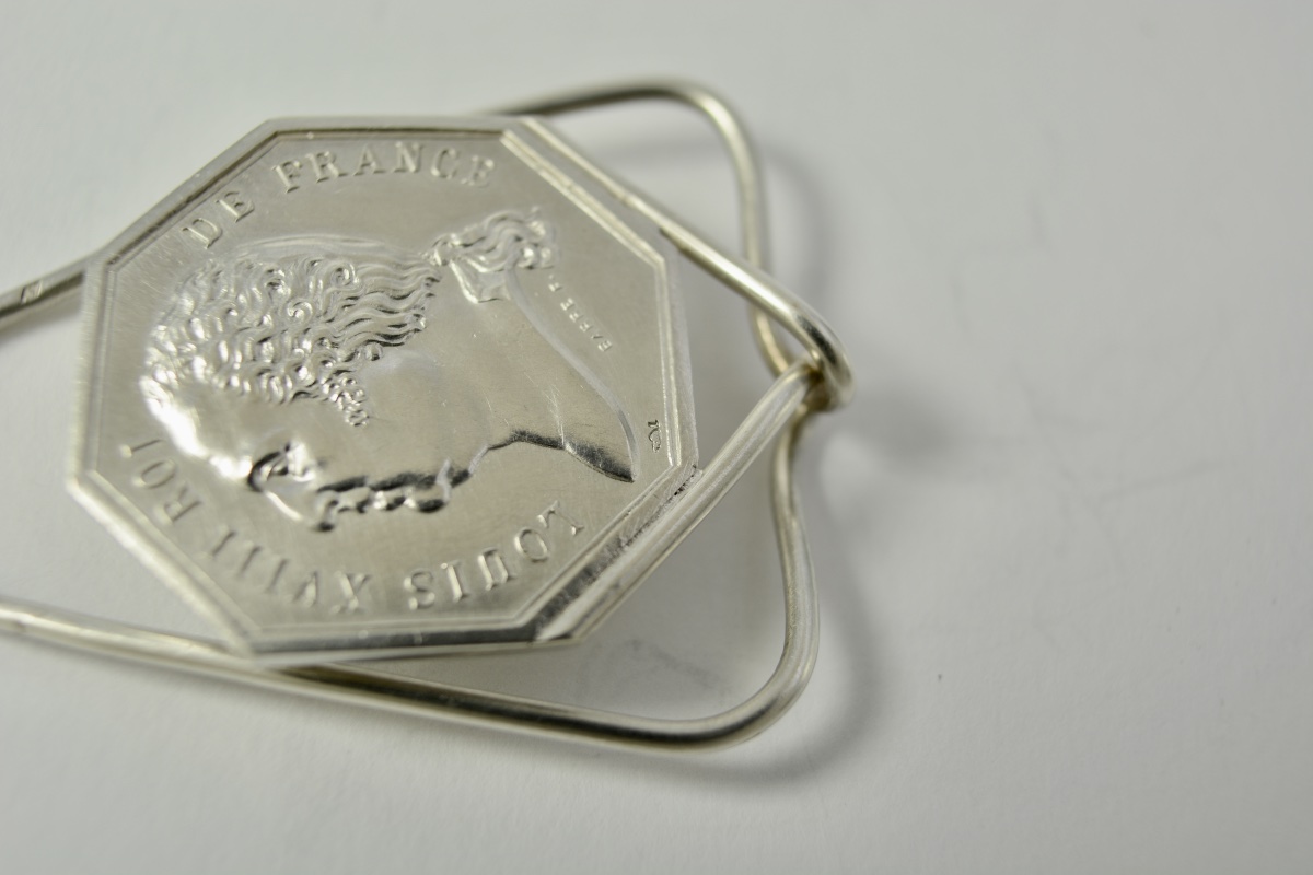 Jeton en argent / porte billet, France XIX eme siecle -photo-3