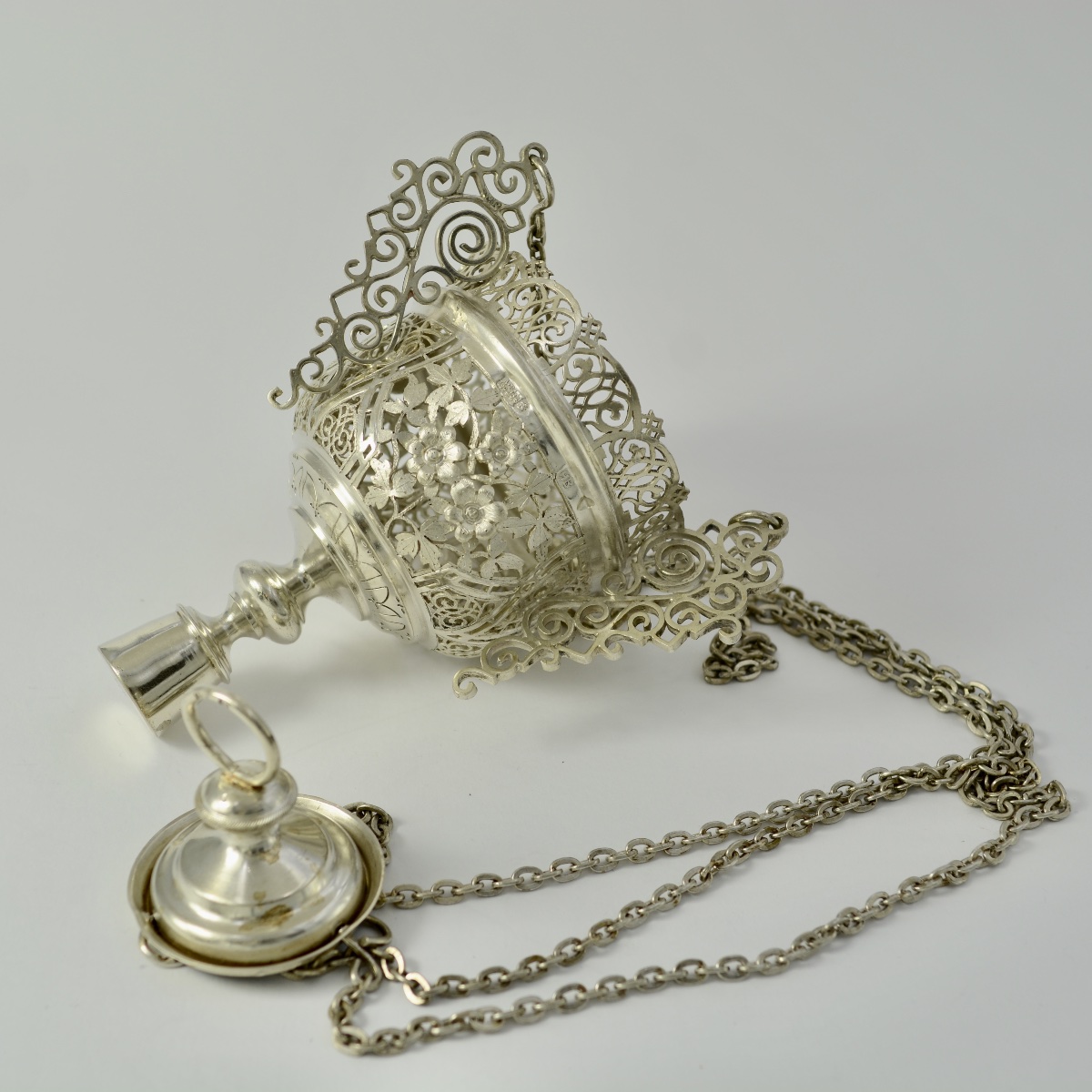 Russia XIX Eme Siecle. Moscow Silver Votive Lamp / Nightlight Circa 1894-photo-2
