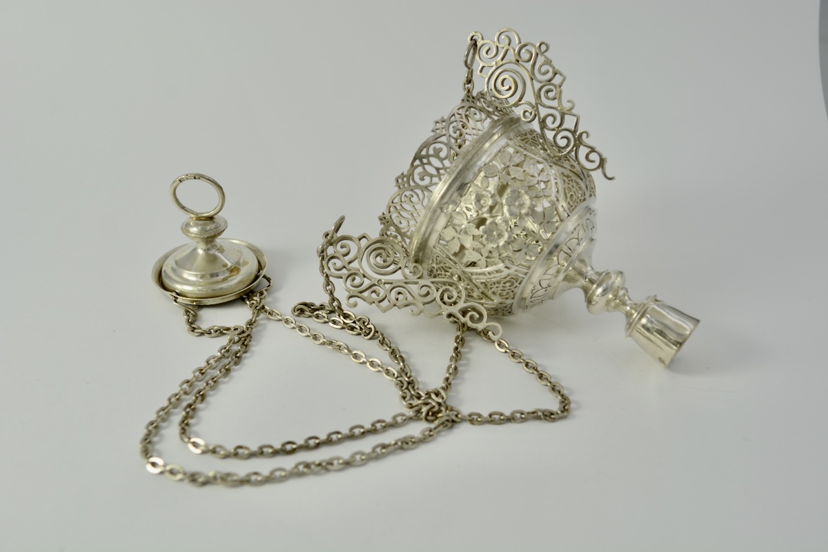 Russia XIX Eme Siecle. Moscow Silver Votive Lamp / Nightlight Circa 1894