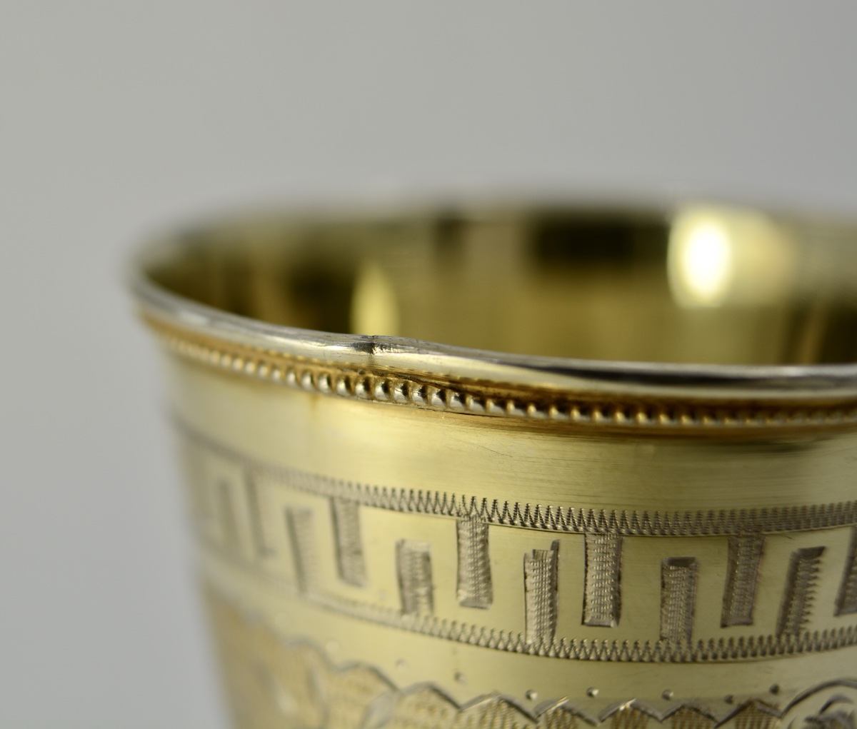 Russia, Circa 1900. Pair Of Gilt Silver Cups. -photo-5
