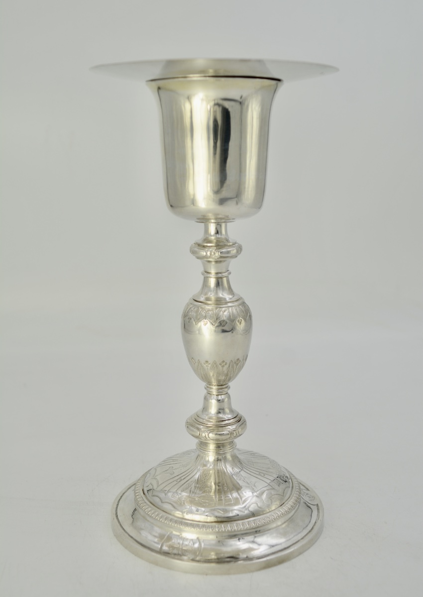 Silver Chalice And Paten, France, 19th Century. -photo-3