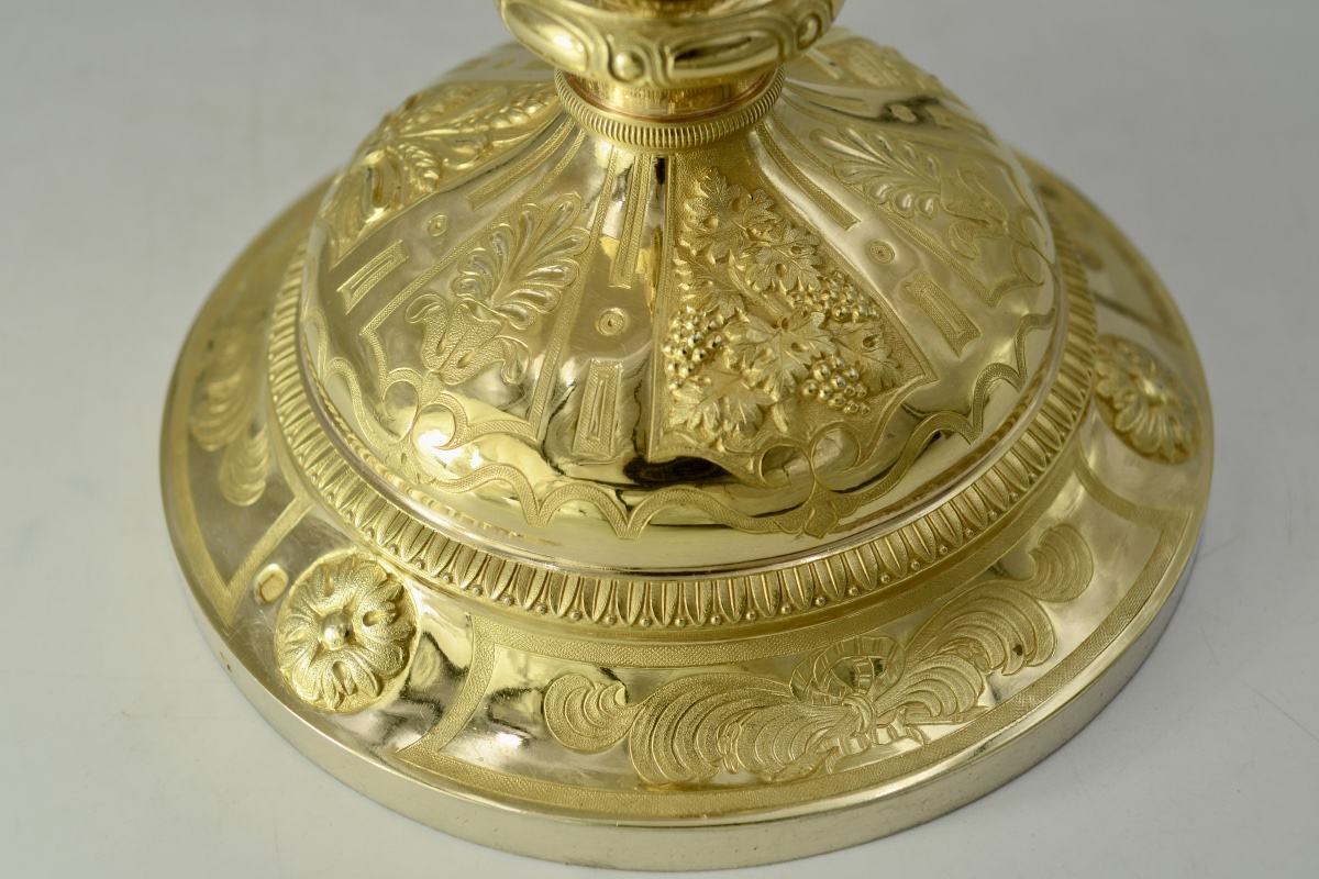 Calice et patene argent doré. France XIXe siecle;-photo-7