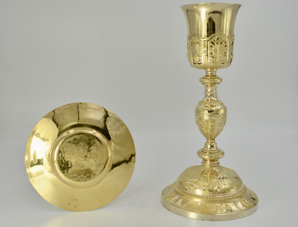 Calice et patene argent doré. France XIXe siecle;