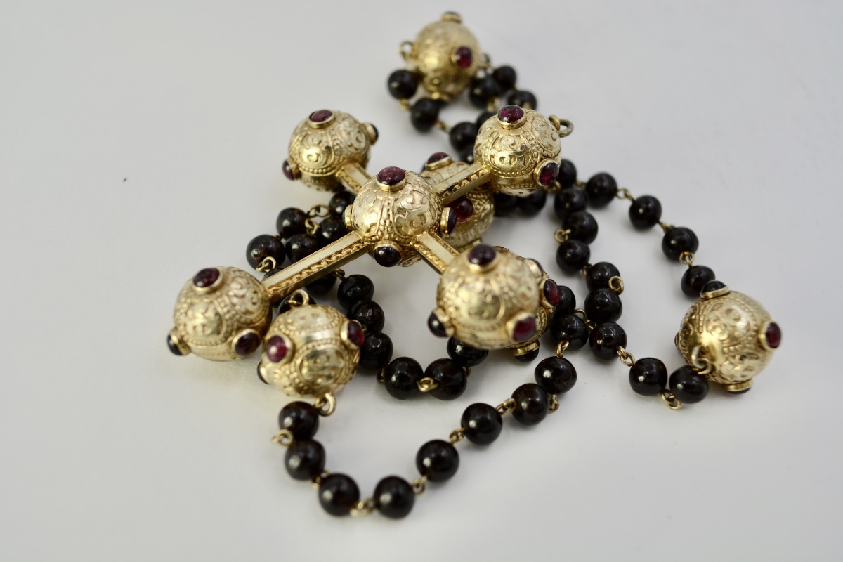 Croix pectorale en vermeil, France XIX eme siecle -photo-6
