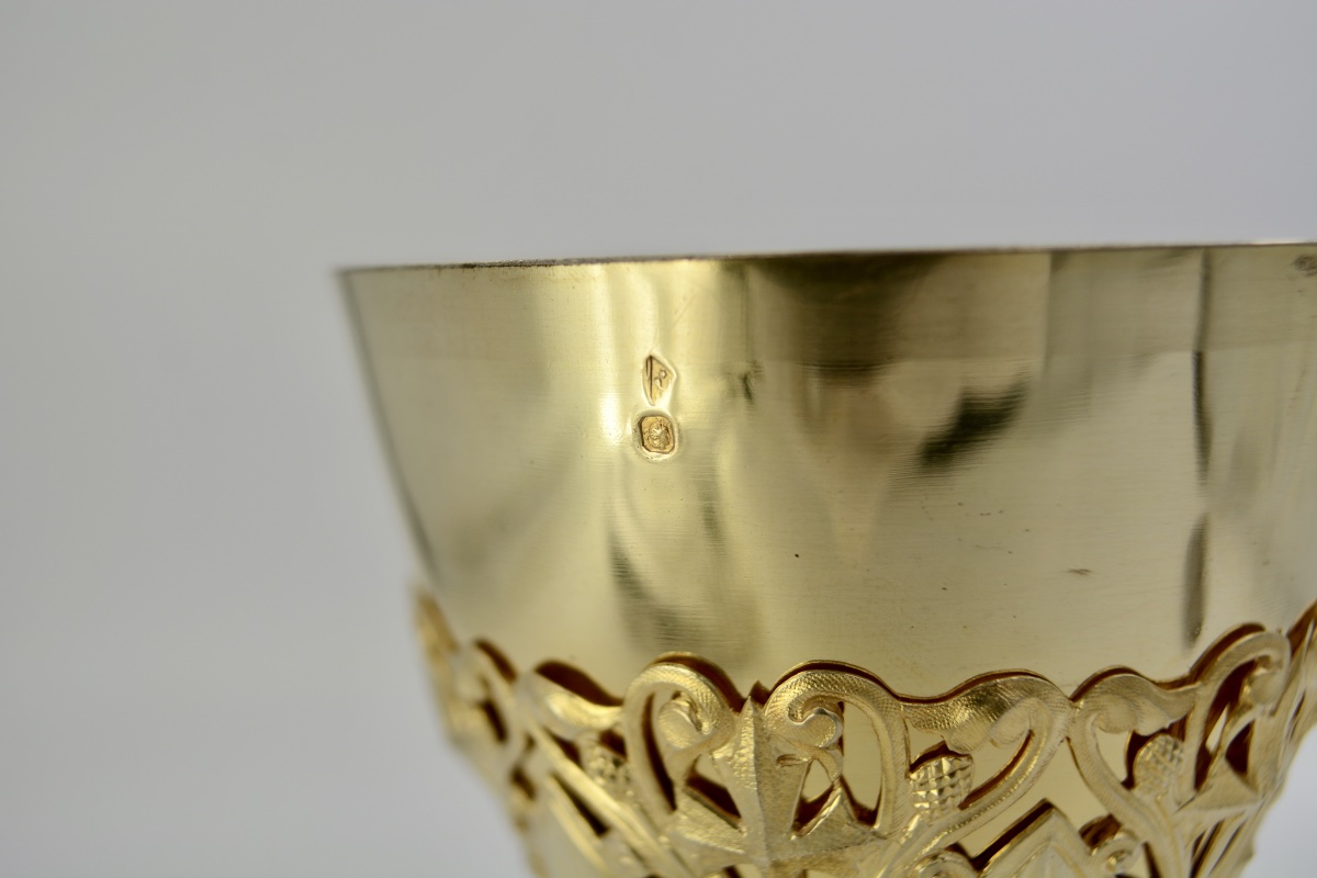 Calice et patene , coffre, argent doré. France 19 eme siècle . -photo-8