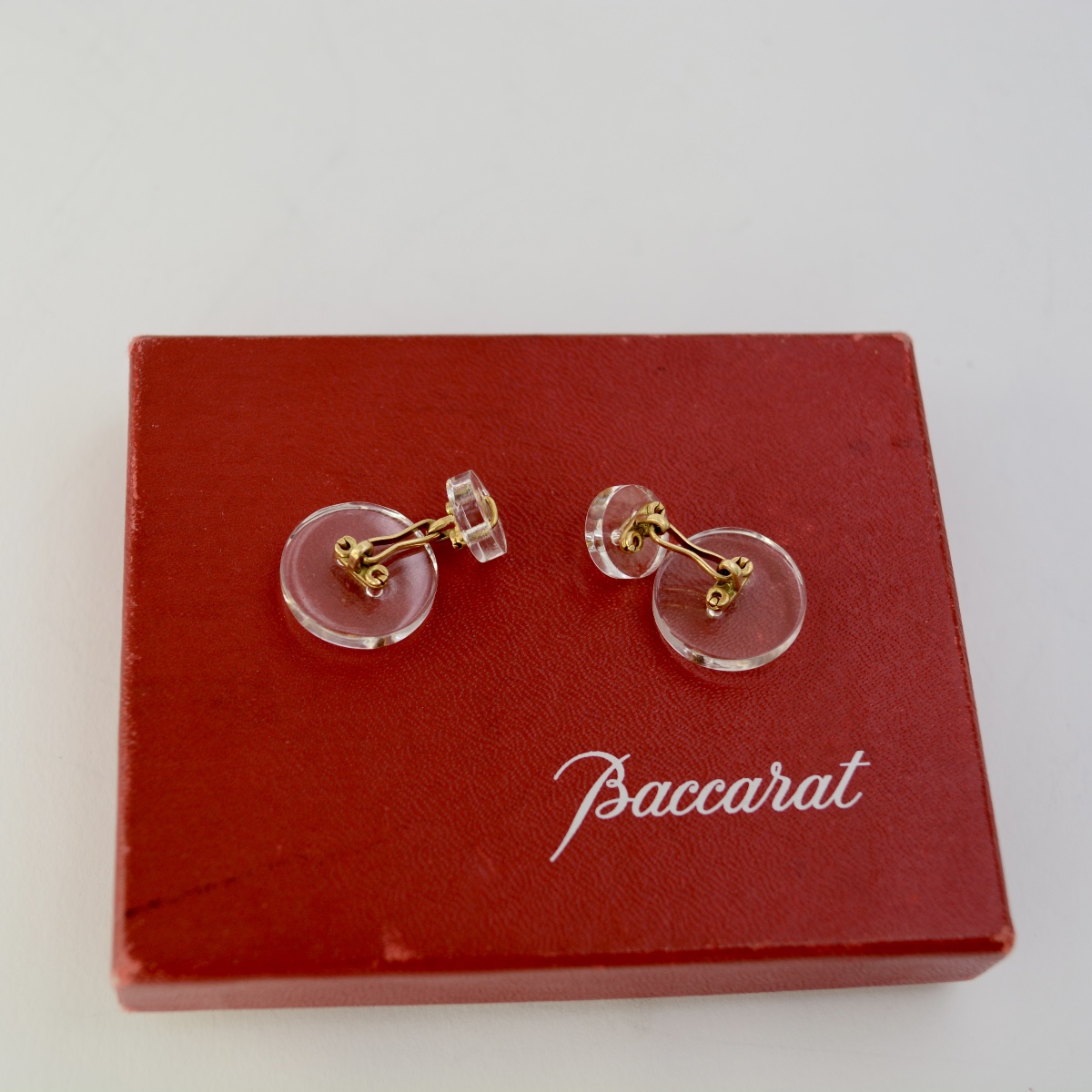 Baccarat, Gold And Crystal Cufflinks-photo-2
