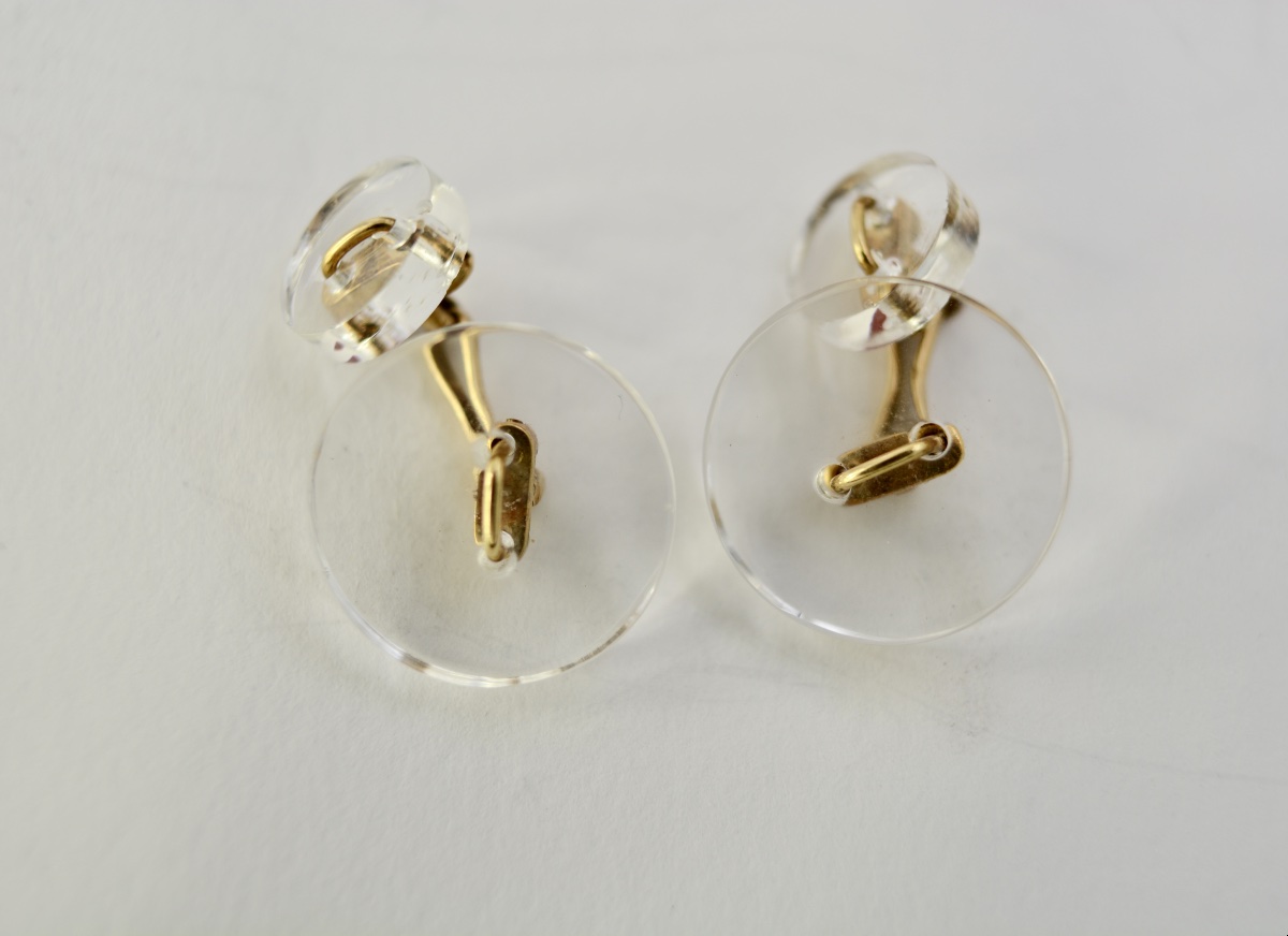 Baccarat, Gold And Crystal Cufflinks-photo-1