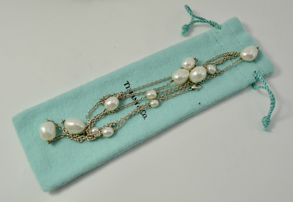 Tiffany & Co. Sautoir en argent et perles -photo-3