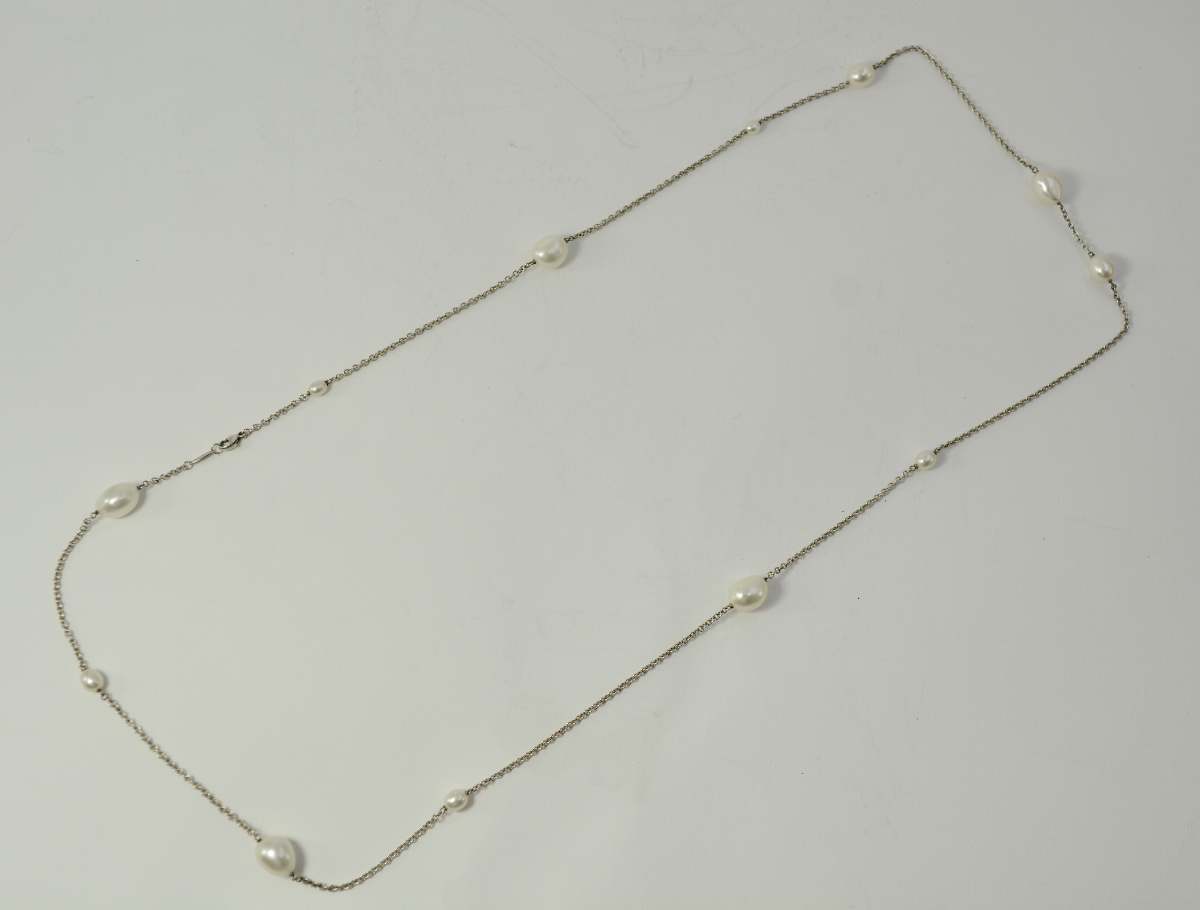 Tiffany & Co. Sautoir en argent et perles -photo-5