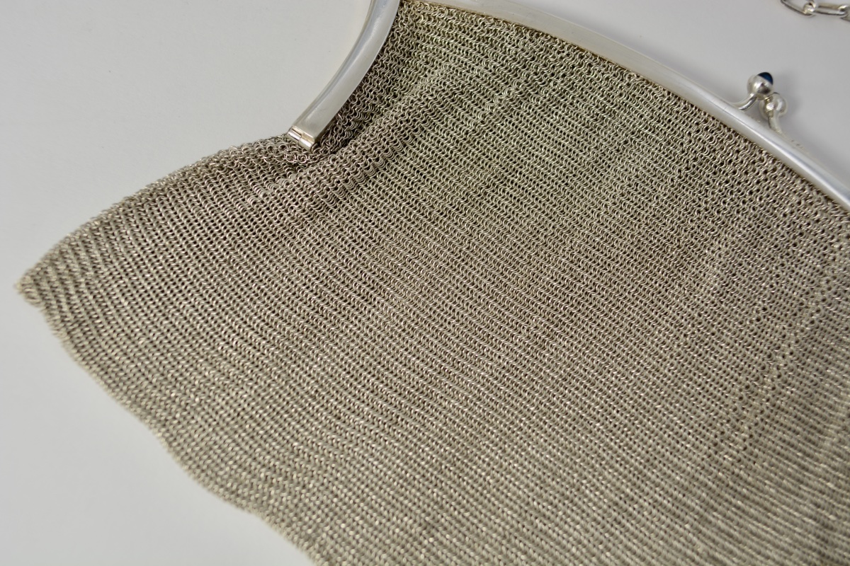 Sac de soirée en argent "Cote de maille" vers 1900-photo-4