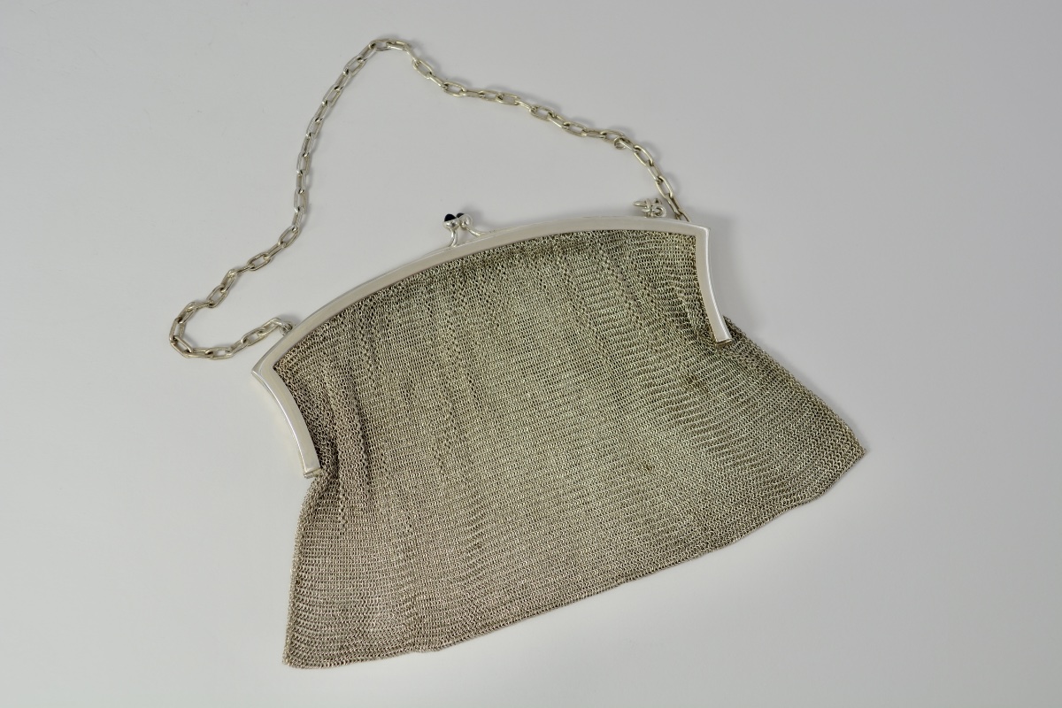 Sac de soirée en argent "Cote de maille" vers 1900-photo-1