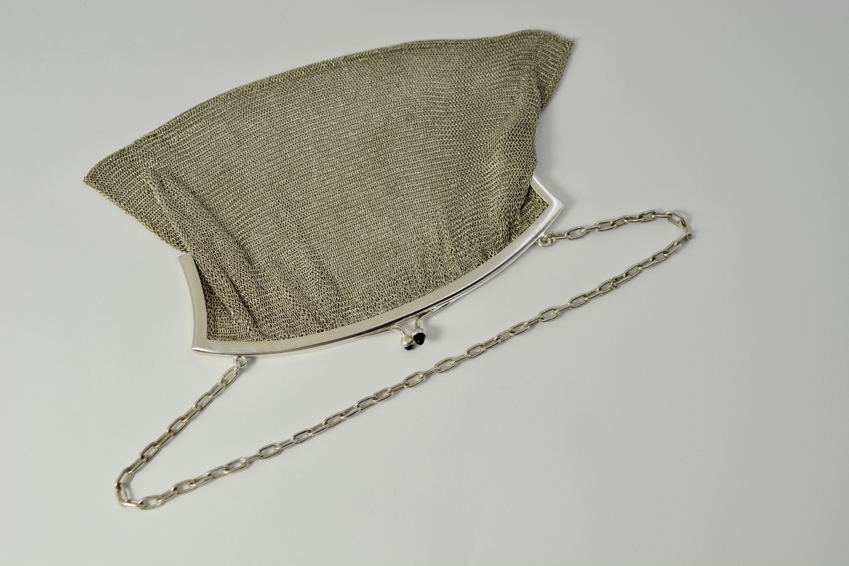 Sac de soirée en argent "Cote de maille" vers 1900-photo-2