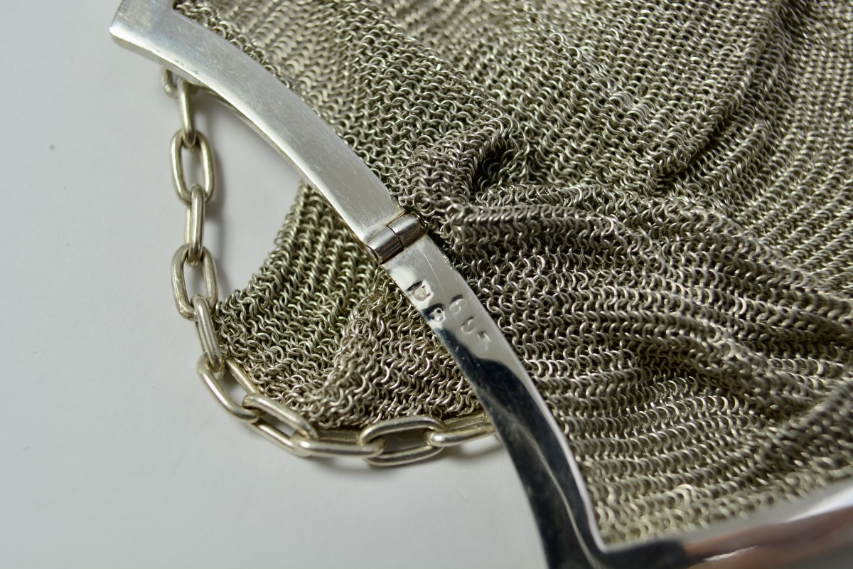 Sac de soirée en argent "Cote de maille" vers 1900-photo-8