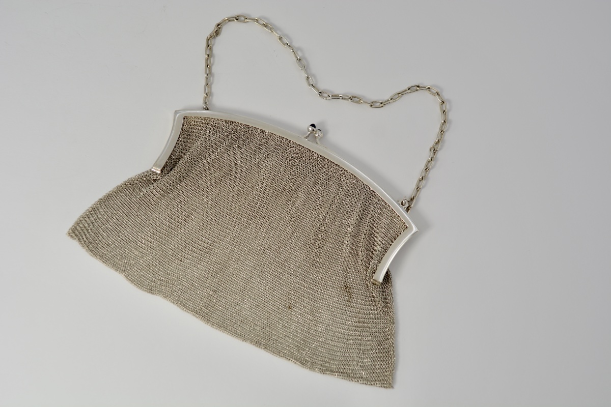 Sac de soirée en argent "Cote de maille" vers 1900