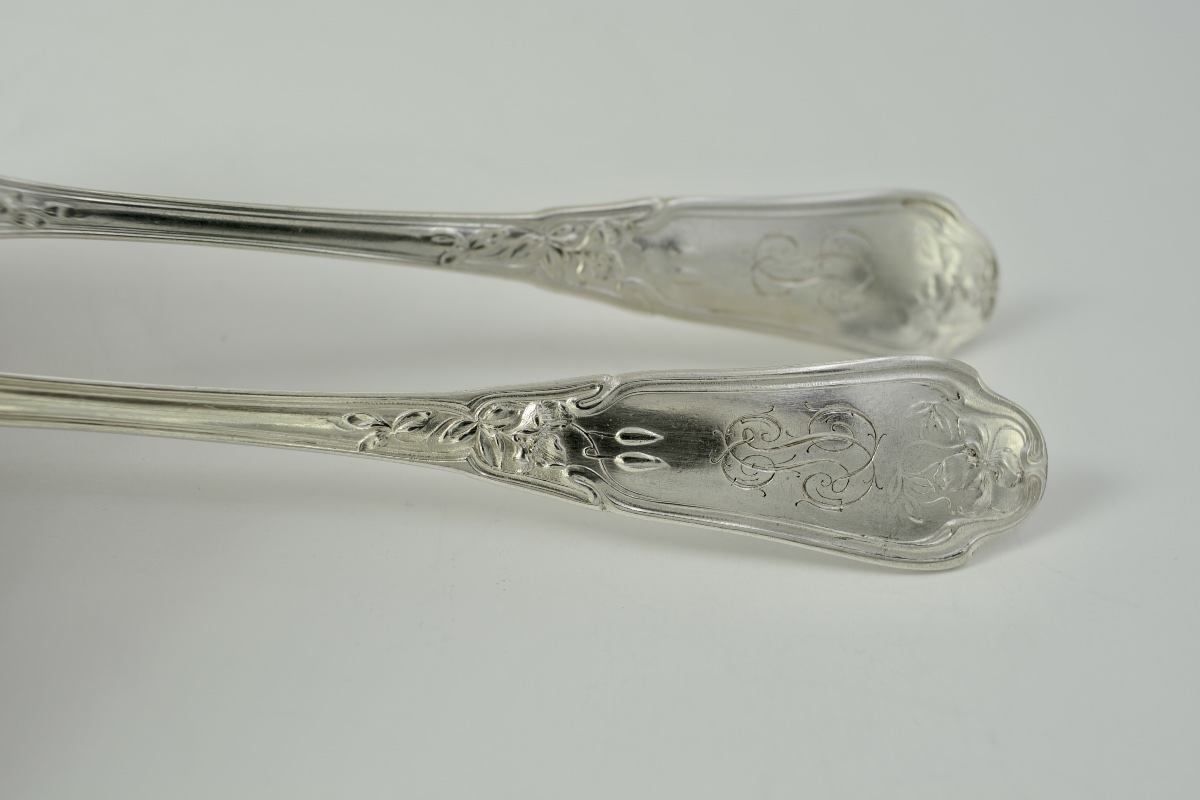 Art Nouveau. Couvert en argent France debut du XX eme siecle . -photo-1