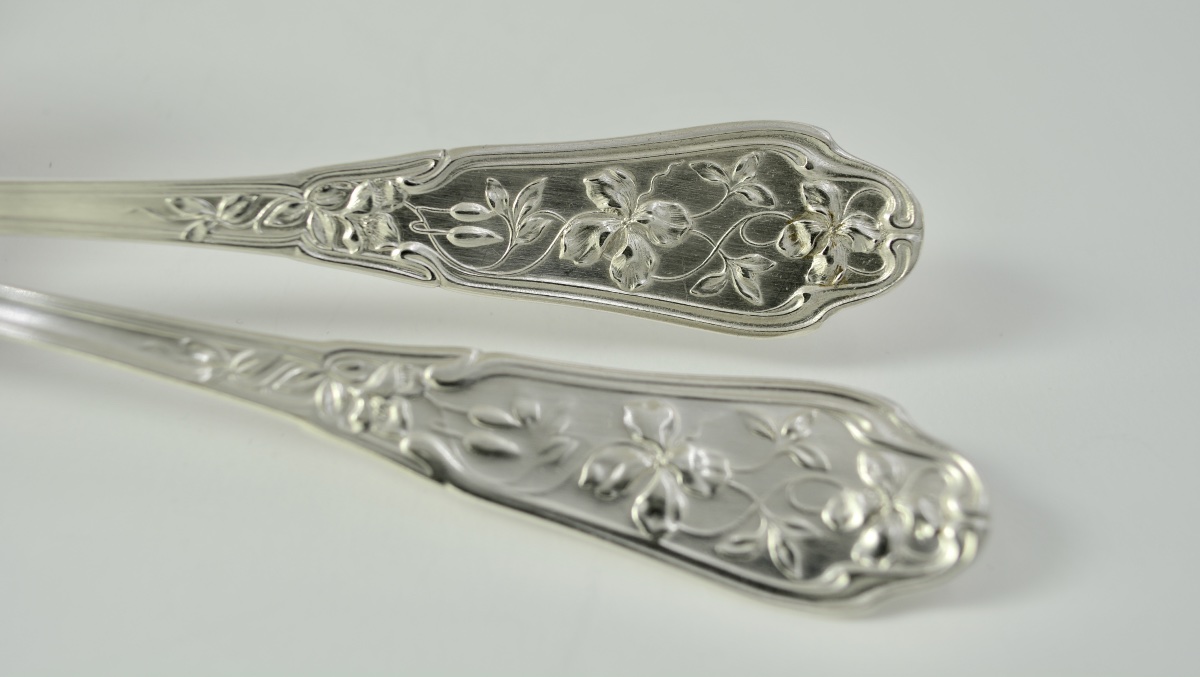 Art Nouveau. Couvert en argent France debut du XX eme siecle . -photo-2