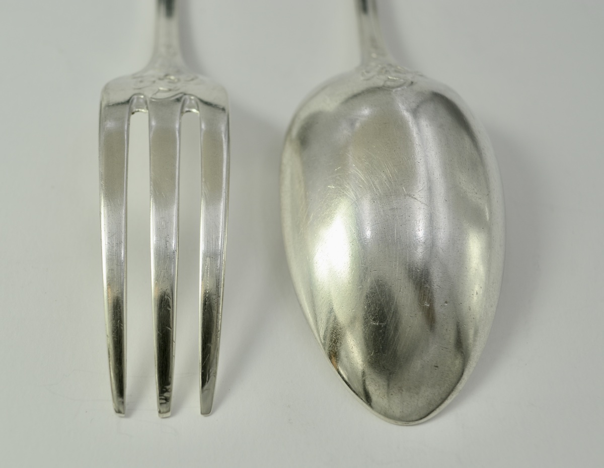 Art Nouveau. Couvert en argent France debut du XX eme siecle . -photo-3