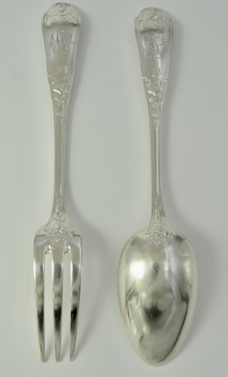 Art Nouveau. Couvert en argent France debut du XX eme siecle . -photo-4