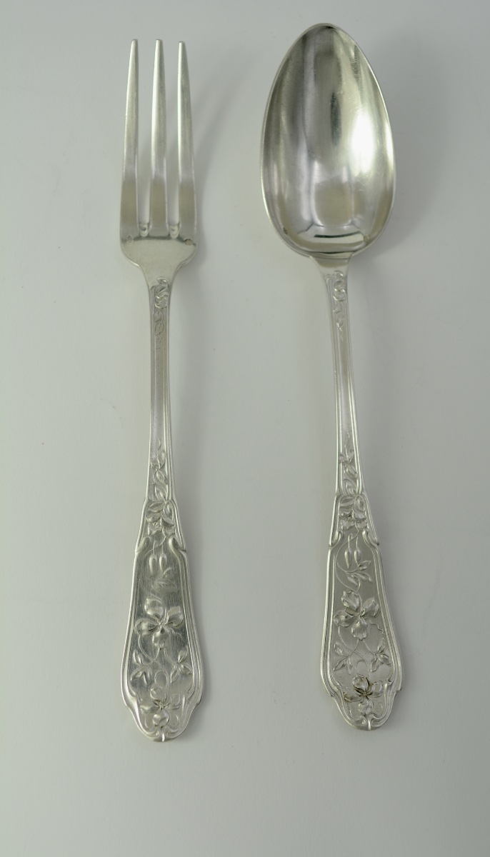 Art Nouveau. Couvert en argent France debut du XX eme siecle . -photo-5