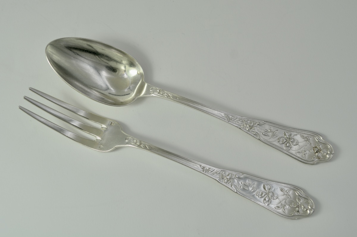 Art Nouveau. Couvert en argent France debut du XX eme siecle . -photo-6