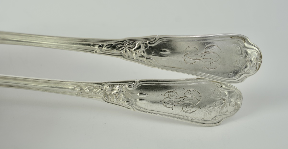 Art Nouveau. Couvert en argent France debut du XX eme siecle . -photo-7