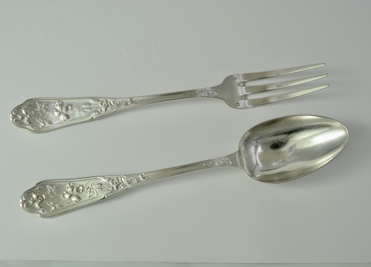 Art Nouveau. Couvert en argent France debut du XX eme siecle . 