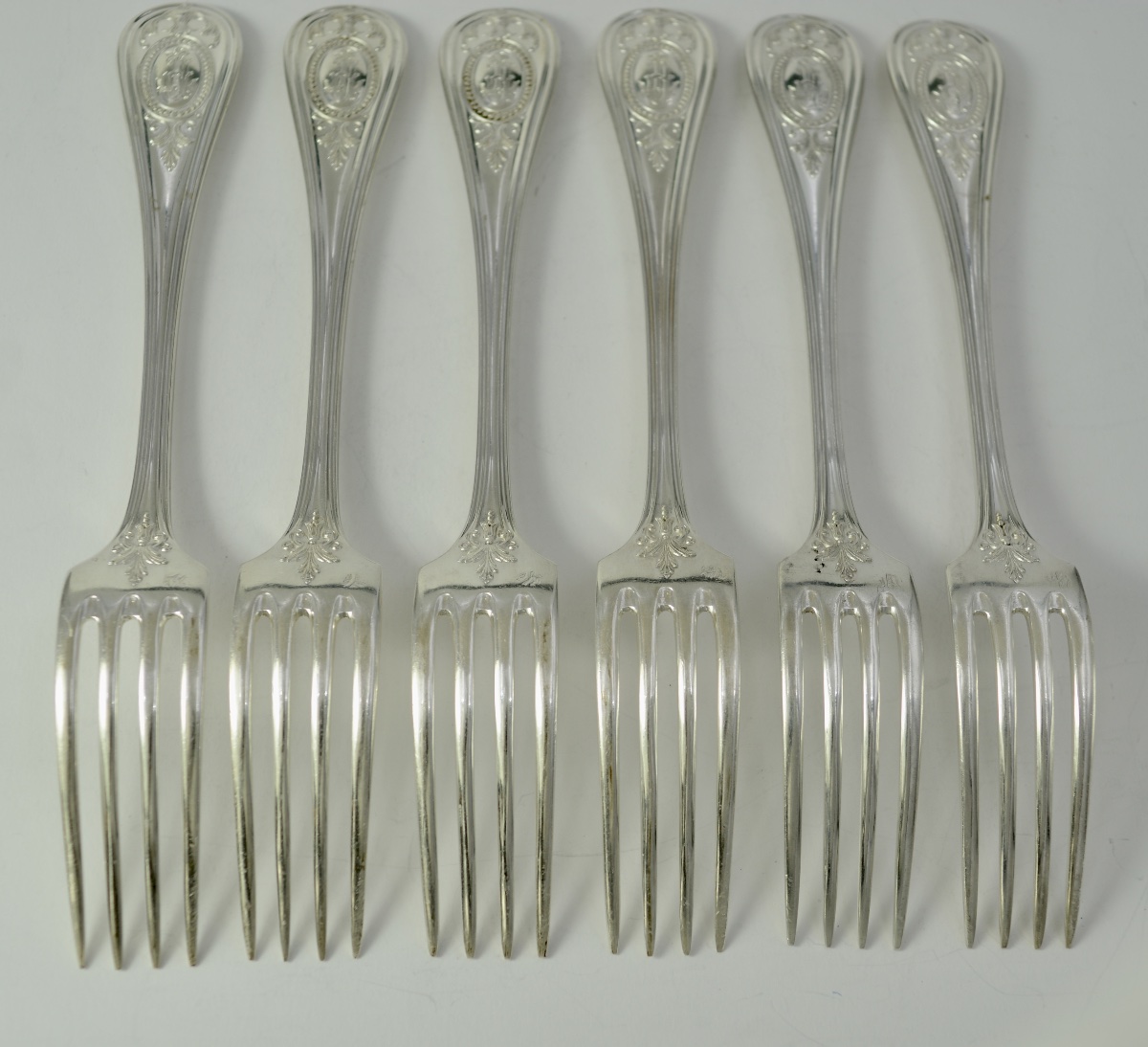 Six Silver Place Settings, France, 19th Century -photo-4
