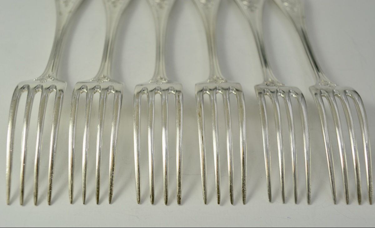 Six Silver Place Settings, France, 19th Century -photo-1
