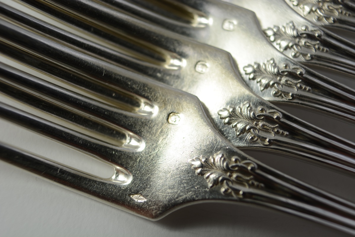 Six Silver Place Settings, France, 19th Century -photo-6
